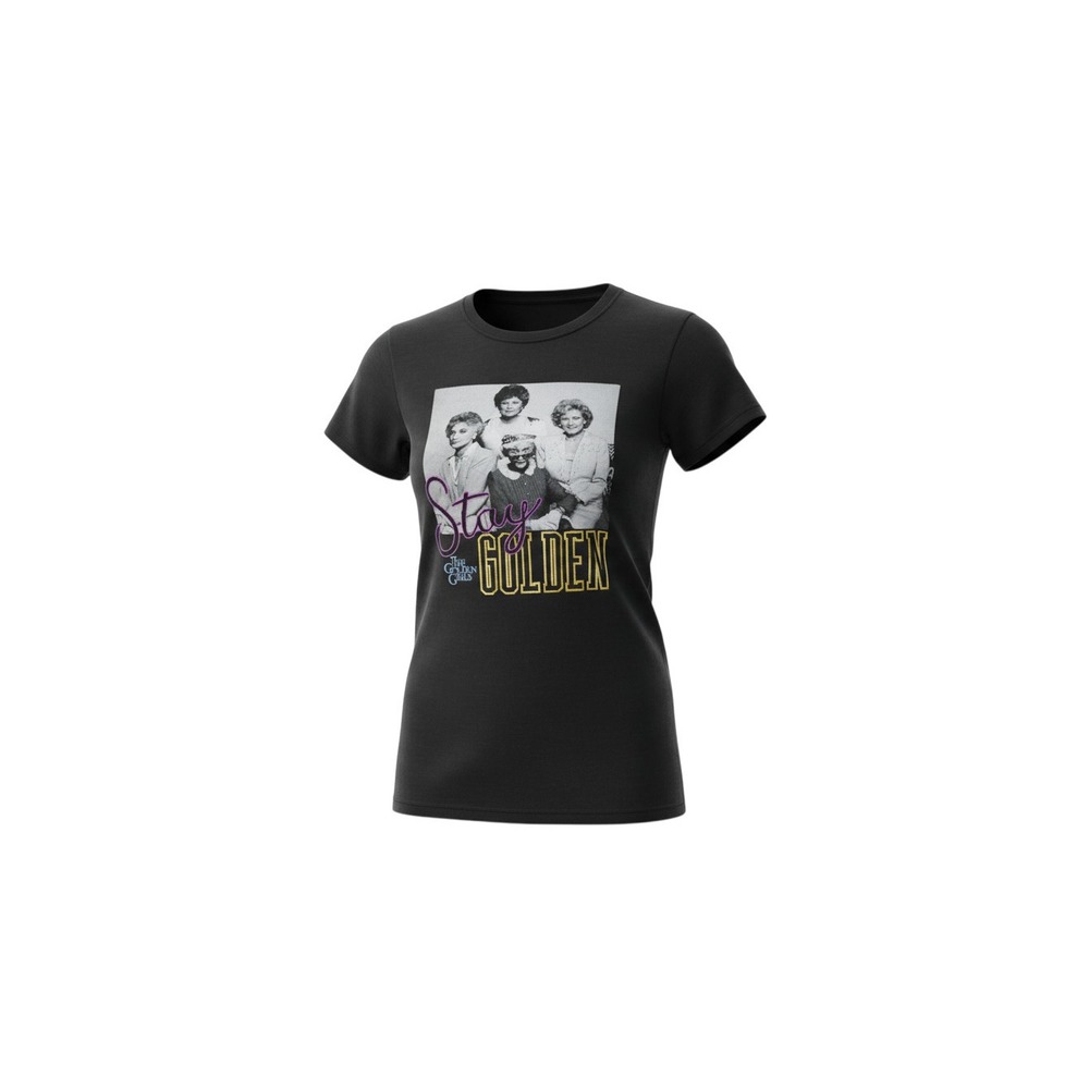 The Golden Girls Graphic Tee Womens XS Black Stay Golden Short Sleeve Rayon
